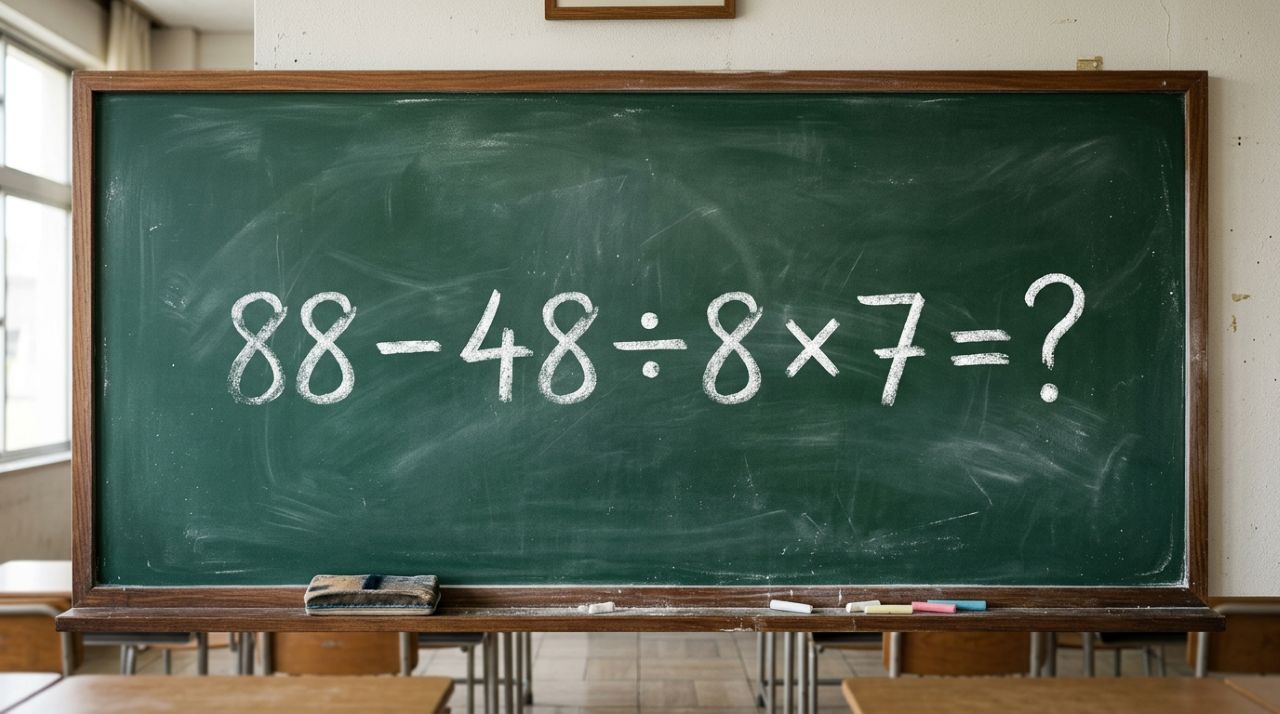 Você consegue calcular 88 – 48 ÷ 8 × 7 sem papel e sem calculadora?