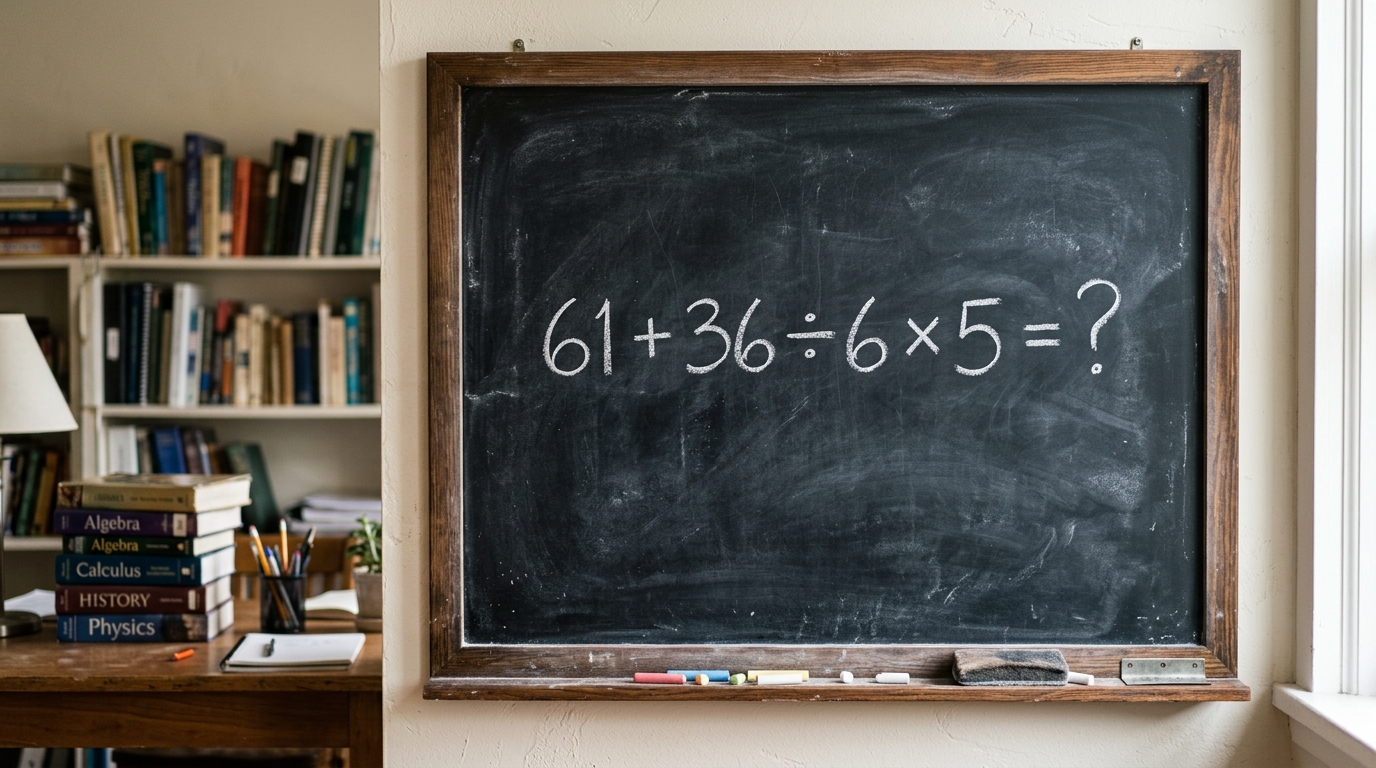 Apenas os mais atentos acertam 61 + 36 ÷ 6 × 5 sem usar calculadora