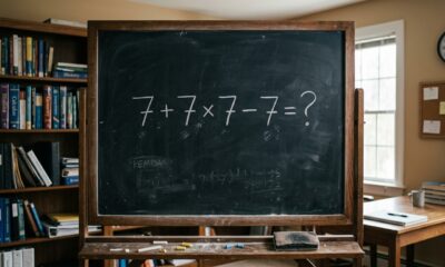Poucas pessoas resolvem 7 + 7 × 7 − 7 corretamente na primeira tentativa