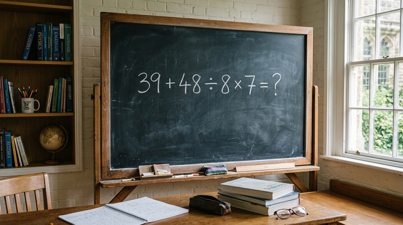 Apenas os mais atentos acertam 39 + 48 ÷ 8 × 7 sem usar calculadora