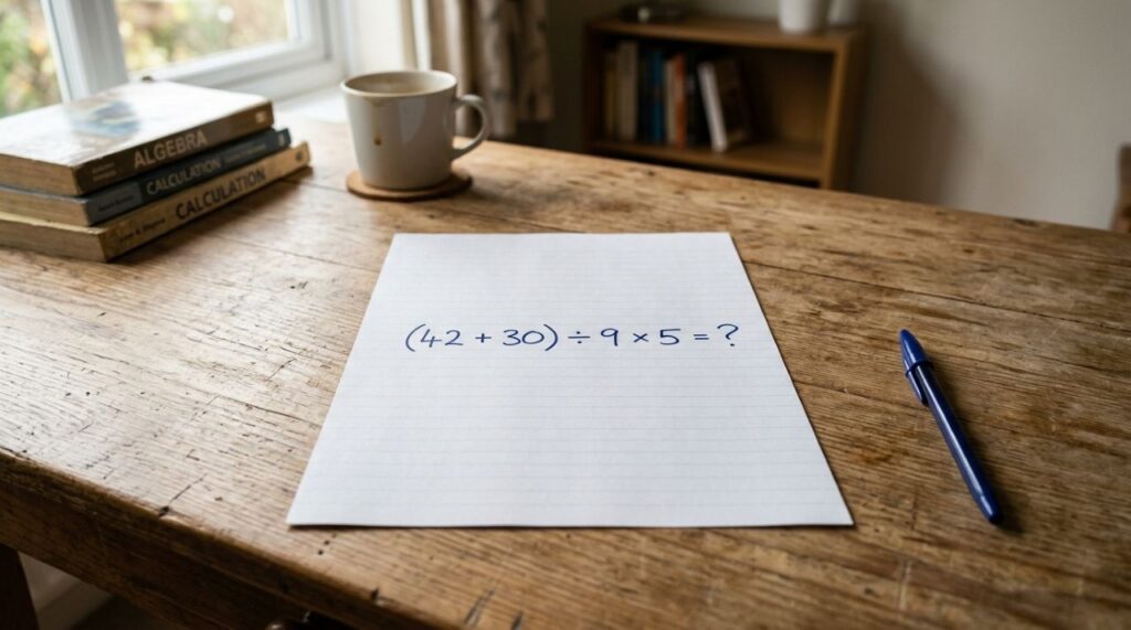 Calcule (42 + 30) ÷ 9 × 5 e teste o que você lembra das aulas de matemática