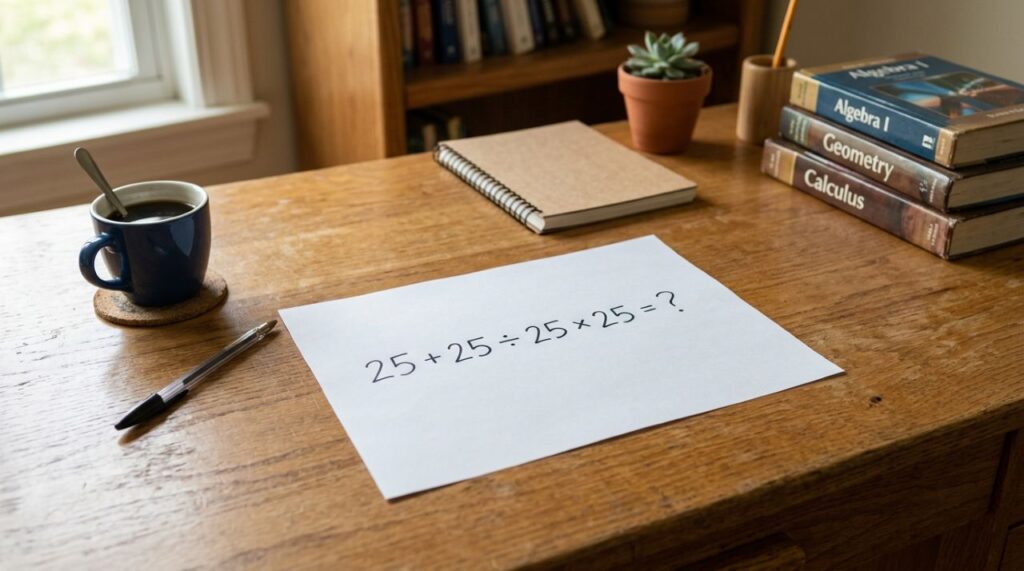 O cálculo 25 + 25 ÷ 25 × 25 parece fácil, mas poucos acertam de primeira