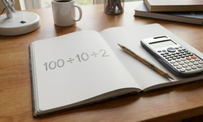A expressão 100 ÷ 10 ÷ 2 parece óbvia, mas derruba quem resolve com pressa
