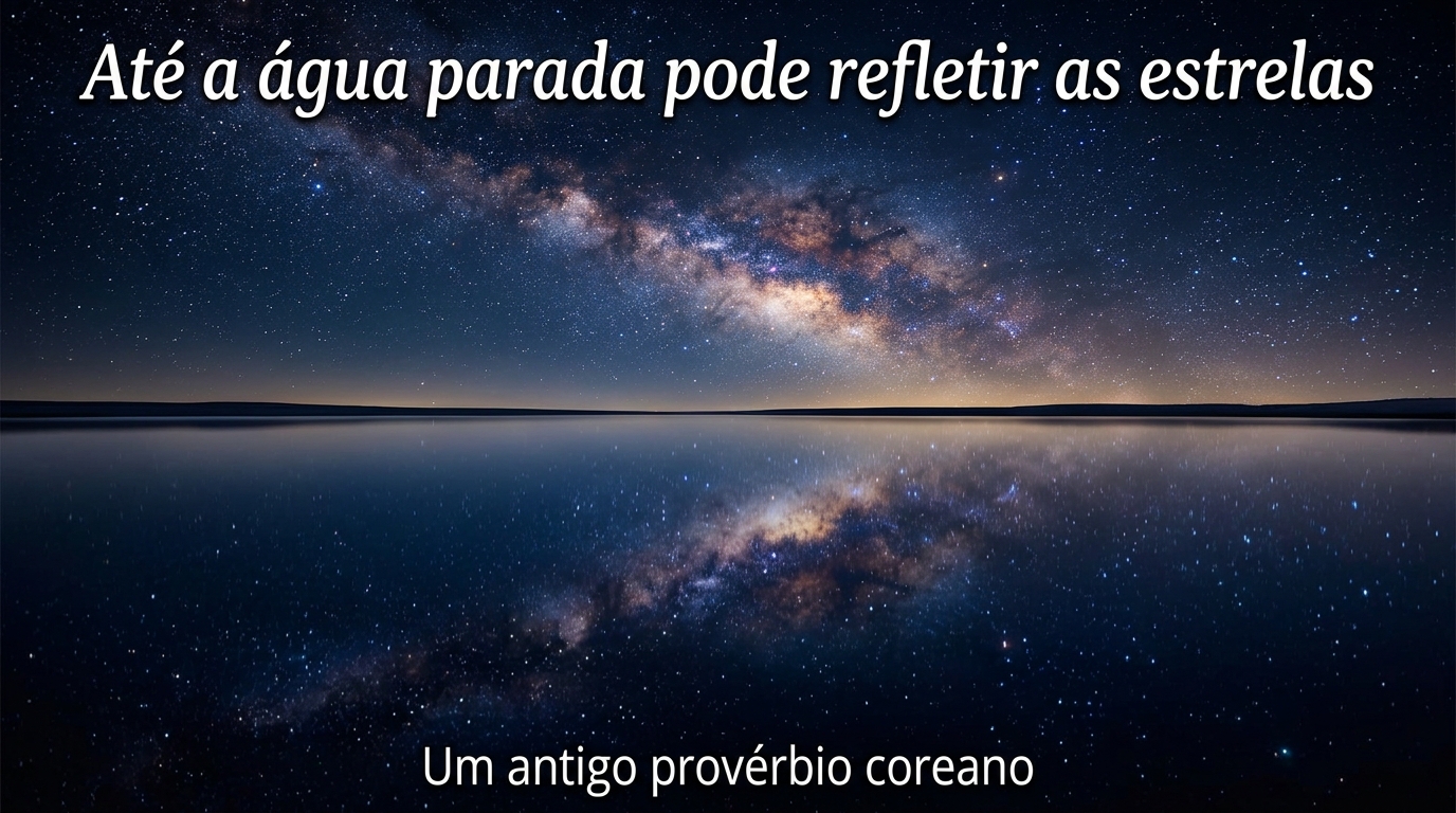 Provérbio coreano do dia: "Até a água parada pode refletir as estrelas", o que a cultura coreana ensina sobre paciência nos momentos em que nada parece acontecer