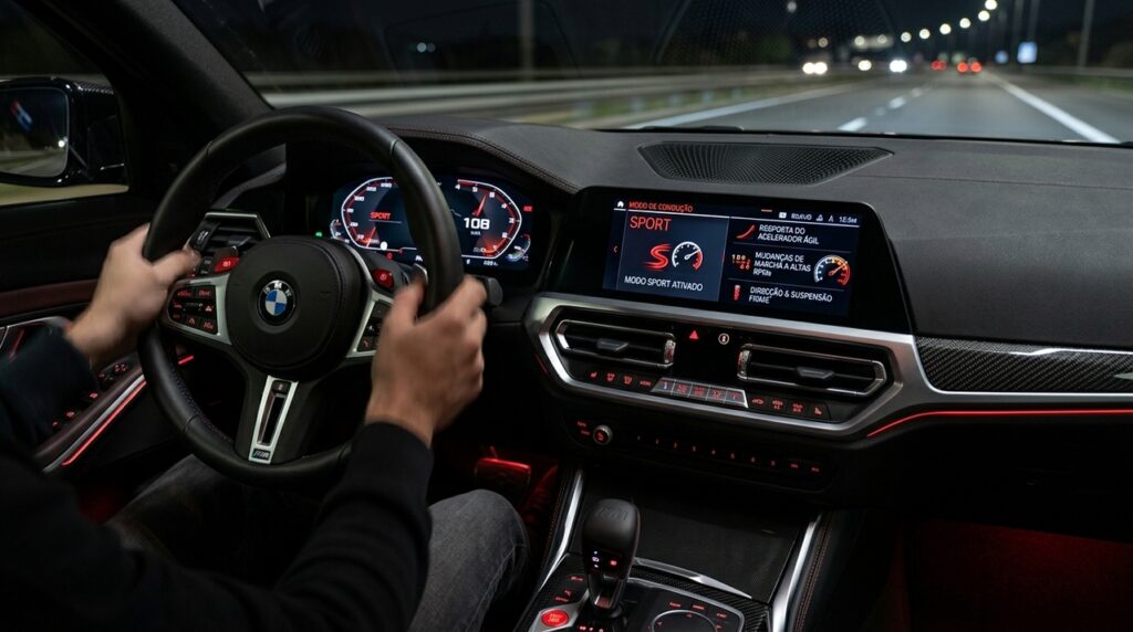 Para que serve o botão "Drive Mode" encontrado em veículos com modos de condução?