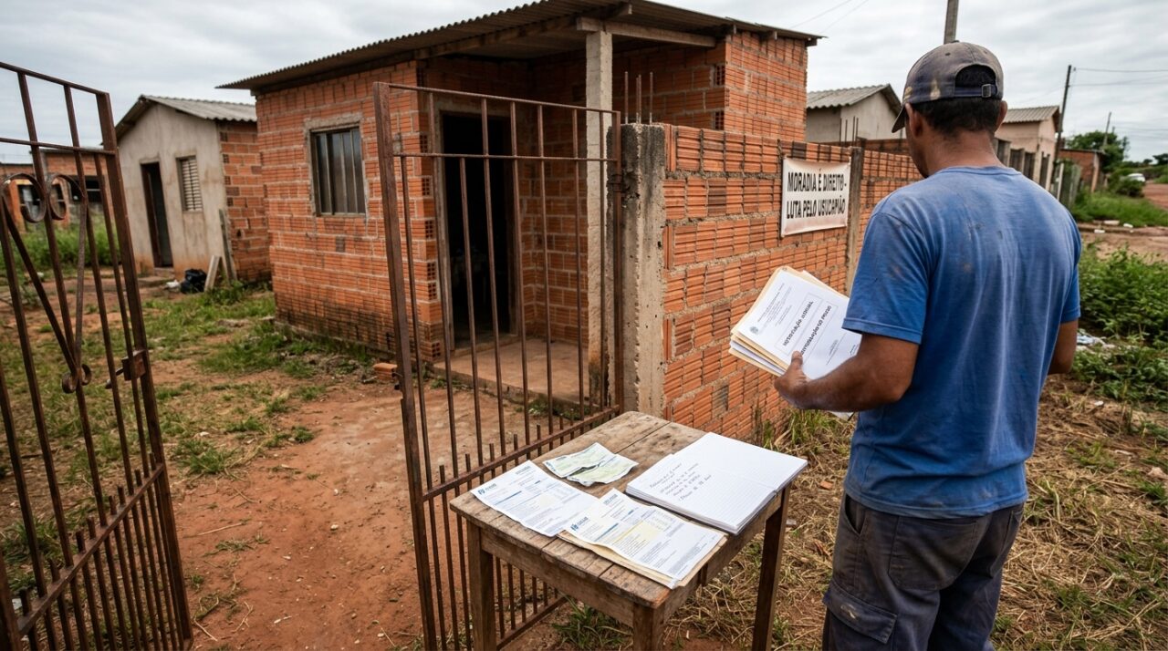 Família mora há 5 anos em terreno abandonado, gasta R$ 80 mil para construir casa simples e antigo dono reaparece exigindo a saída imediata
