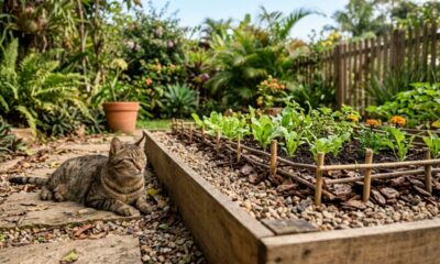 Como impedir que gatos usem o jardim como banheiro com métodos que respeitam os animais e protegem os canteiros