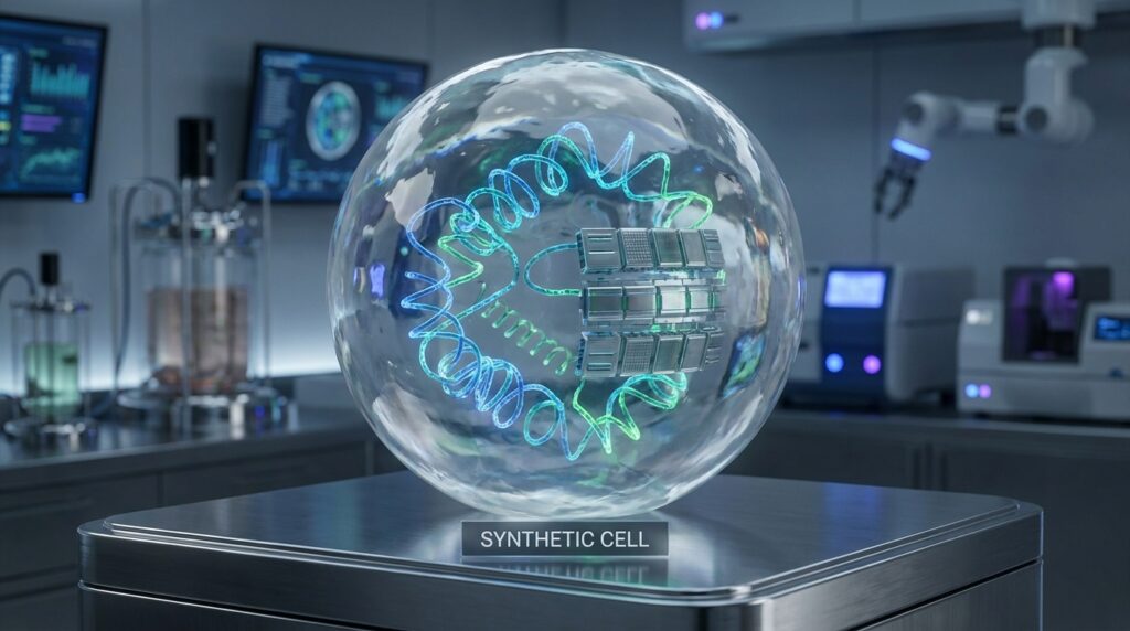Cientistas desenvolveram uma célula sintética do zero, abrindo novas possibilidades para estudos sobre funcionamento celular, genética e biotecnologia