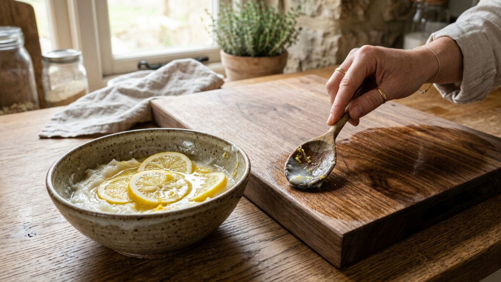 Mistura de óleo de coco com suco de limão: para que serve e por que funciona para hidratar colheres de pau e tábuas de carne de madeira