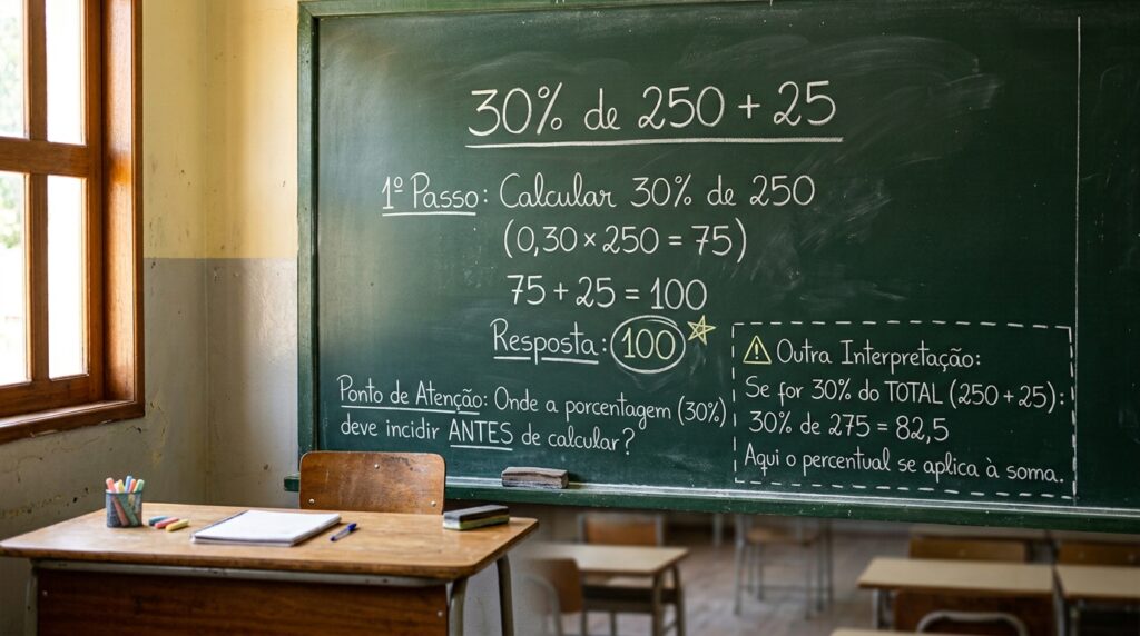 Resolva a conta: 30% de 250 + 25. Apenas 1 em 5 consegue em menos de 49 segundos e sem usar a calculadora