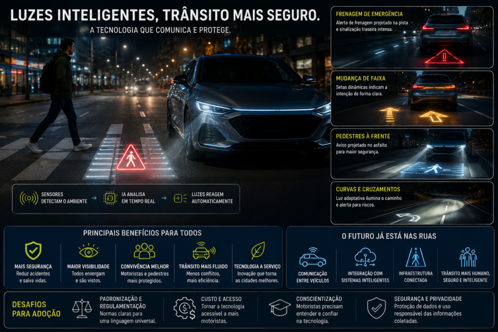 Luzes do carro podem começar a piscar sozinhas com nova tecnologia que promete mudar a comunicação no trânsito