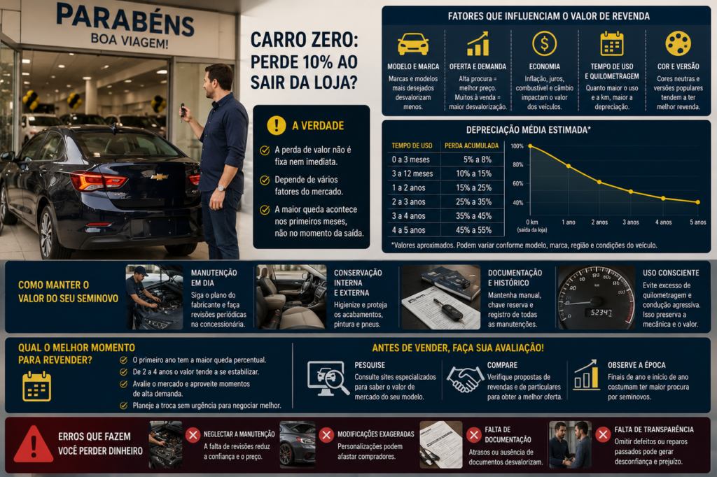 Carro perde 10% do valor assim que sai da concessionária? Entenda o que pesa no preço