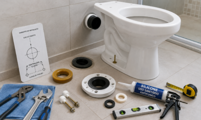 Como instalar um vaso sanitário no banheiro sem danificar os azulejos: o macete que facilita o serviço