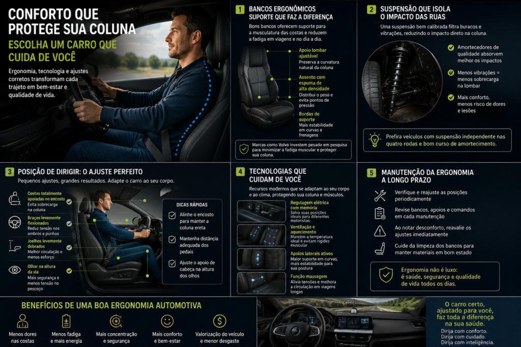 Existem carros projetados especificamente para pessoas com problemas nas costas: o que realmente faz diferença no conforto