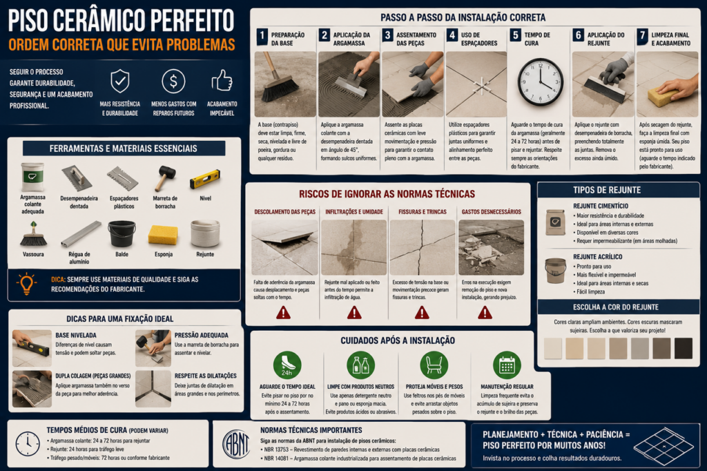 O que colocar primeiro no piso: cerâmico, argamassa ou rejunte? Essa é a ordem correta