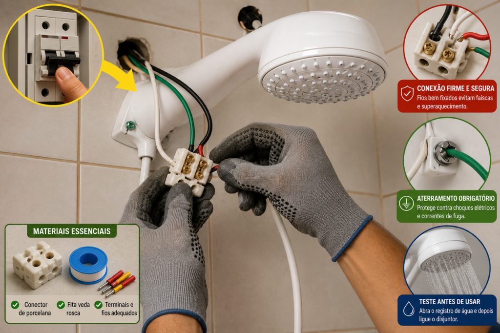 Eletricista ensina como instalar um chuveiro elétrico sem mexer na fiação da parede