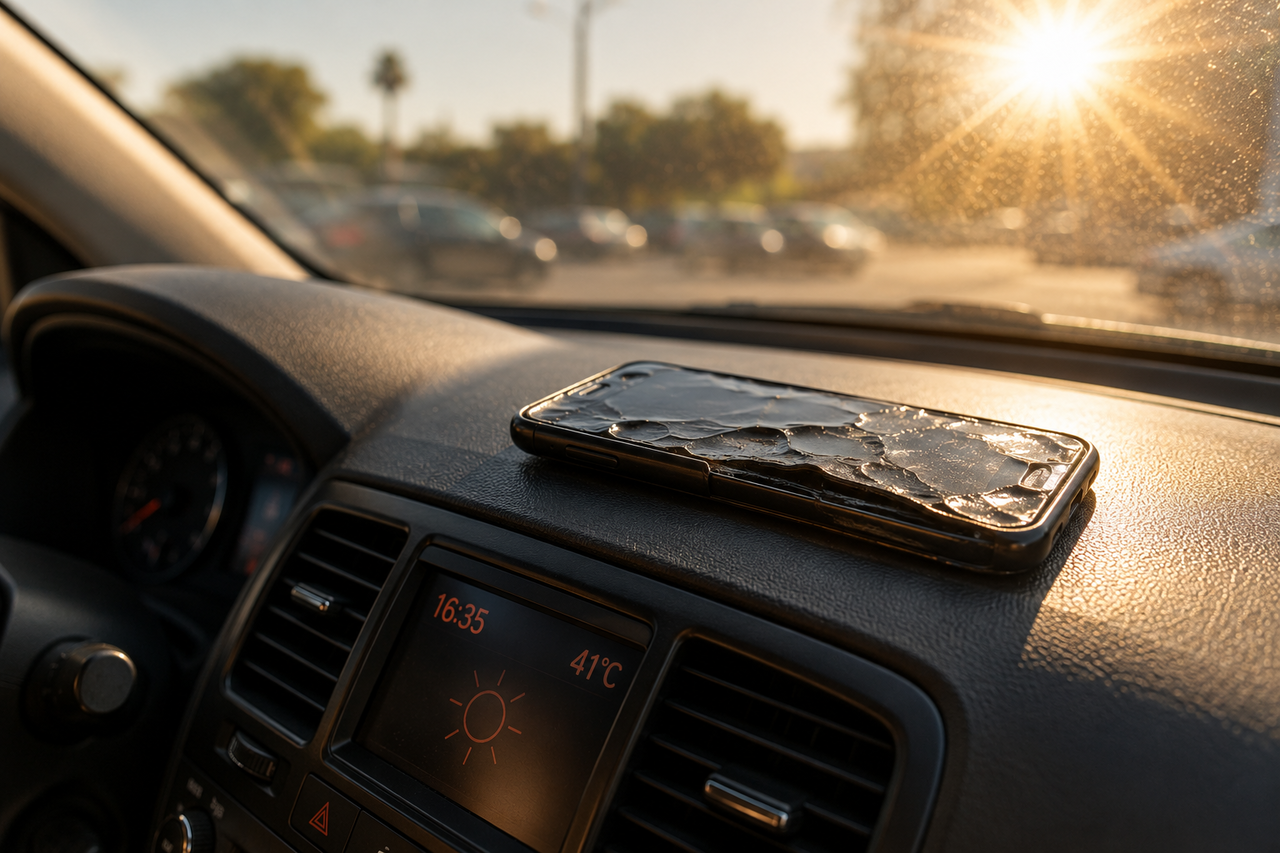 Porque é que nunca deve deixar um celular no painel do carro ao sol
