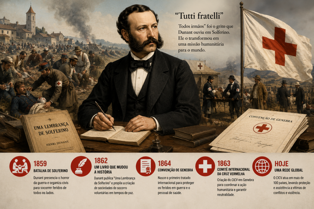 Como um empresário suíço criou a Cruz Vermelha após presenciar uma batalha que mudou a história