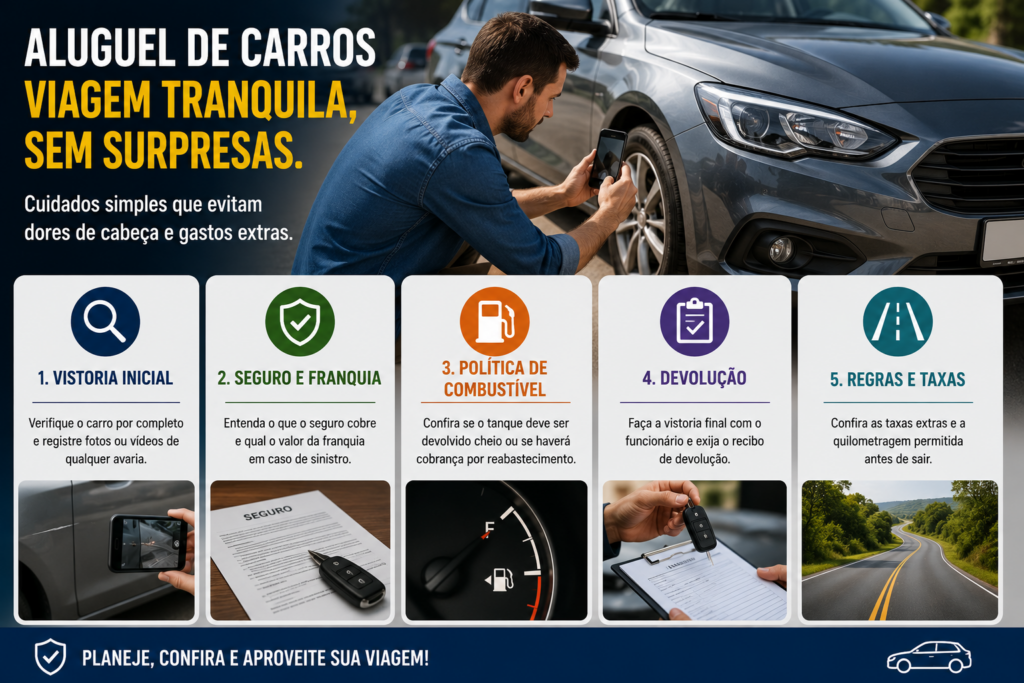 Alugou um carro para as férias? Estes detalhes podem evitar cobranças inesperadas