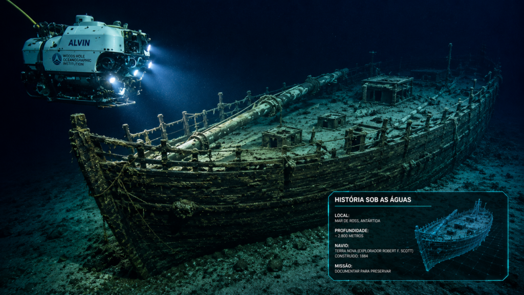 Cientistas mergulham até navios lendários da exploração polar e revelam imagens inéditas dos destroços