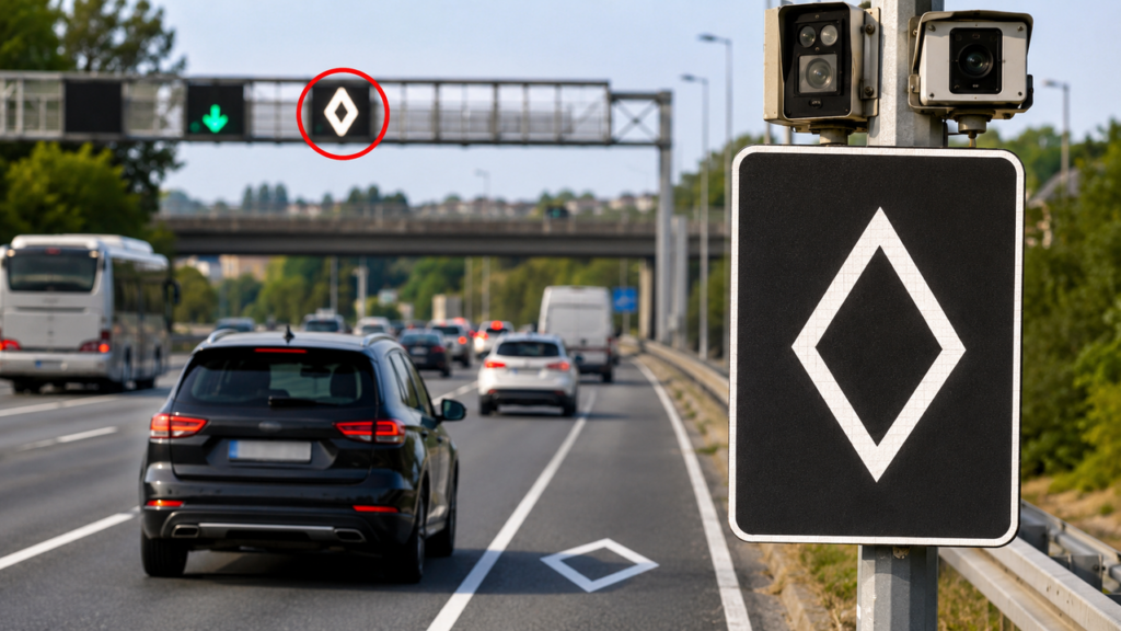 O que significa a placa com losango branco que pode render multa de R$700 para motoristas