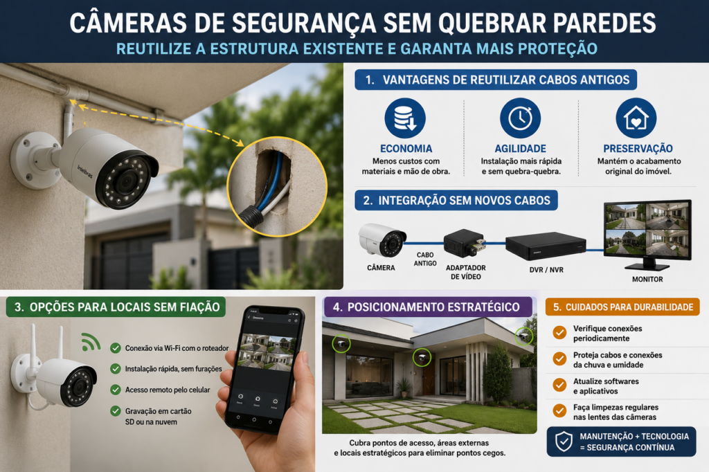 Técnico ensina a instalar uma câmera de segurança sem passar novos cabos