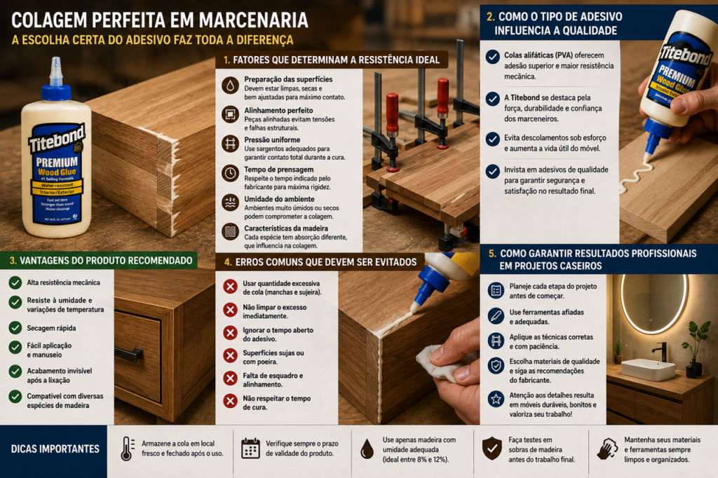 De 2 a 3 marceneiros recomendam usar esta cola para aumentar a resistência das juntas de madeira