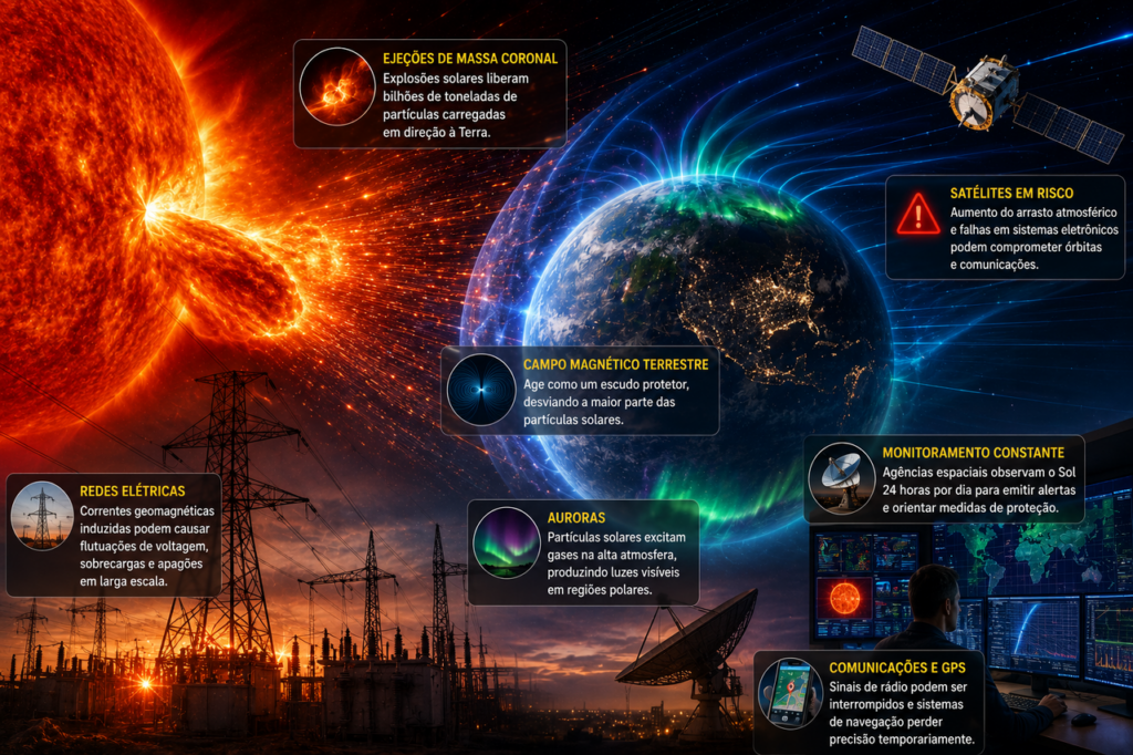 Tempestade solar extrema pode atingir a Terra: entenda o que realmente pode acontecer