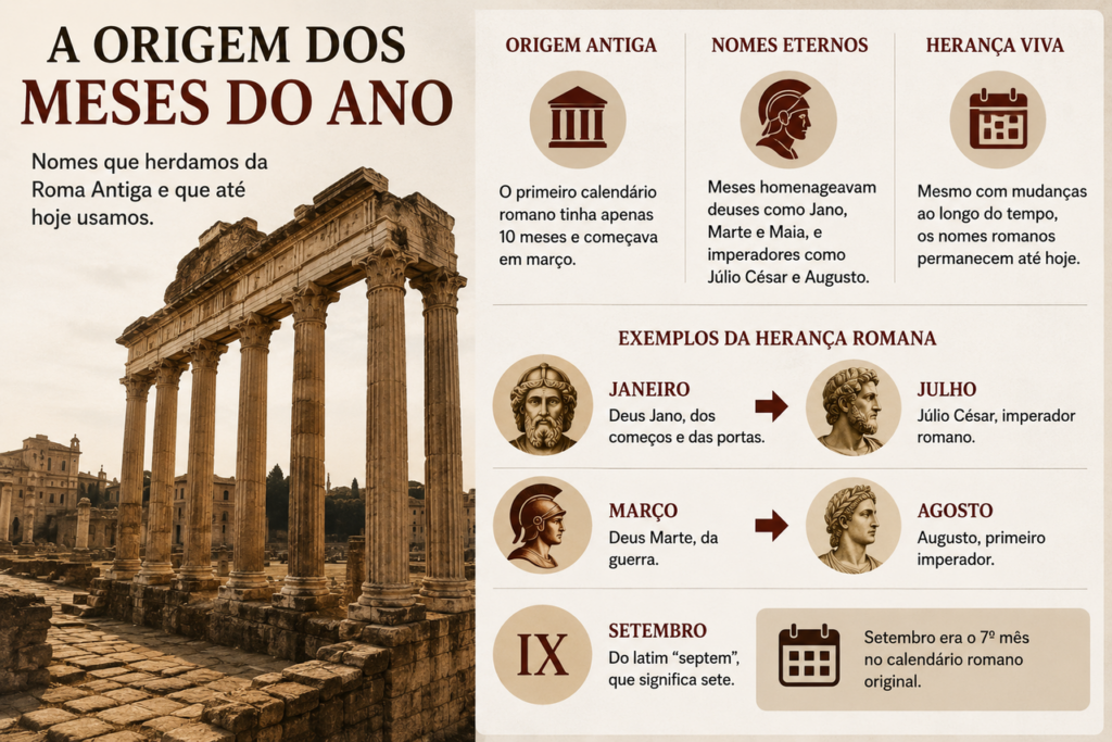 Por que os meses têm nomes diferentes: a origem de uma tradição criada na Roma Antiga