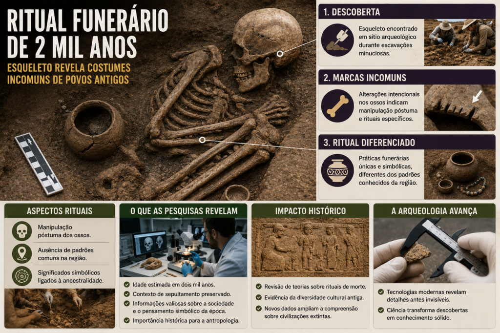 Esqueleto de 2 mil anos encontrado em escavação revela sinais de um ritual incomum