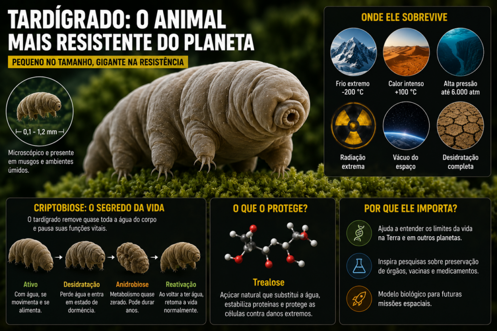 O animal microscópico que sobrevive ao vácuo do espaço e a temperaturas extremas