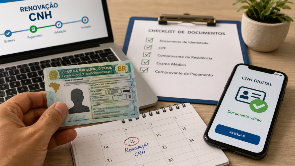 Condutores poderão precisar apresentar novos documentos para renovar a carteira de motorista