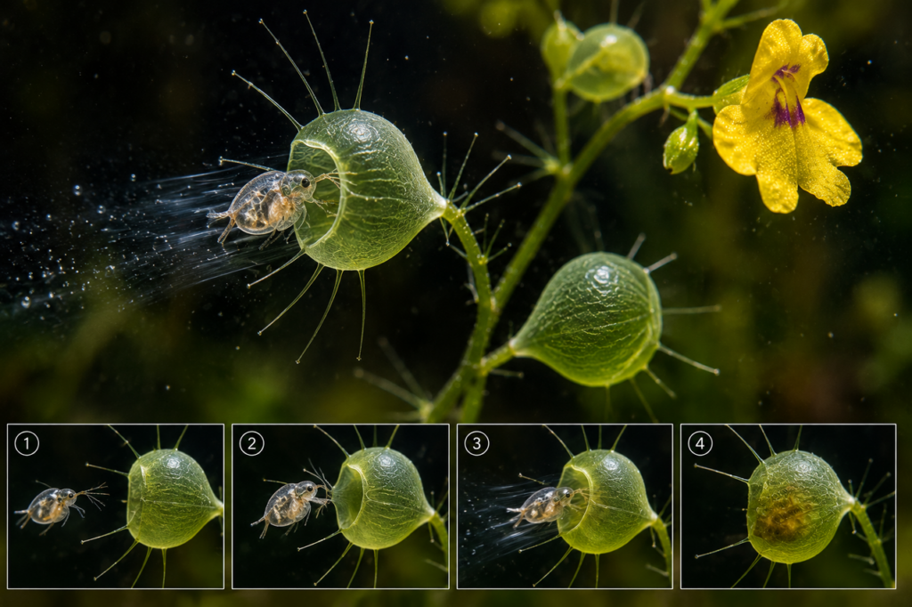 A planta carnívora que usa armadilhas invisíveis para capturar pequenas presas