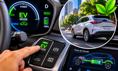 Para que serve o botão "EV Mode" encontrado em veículos híbridos?