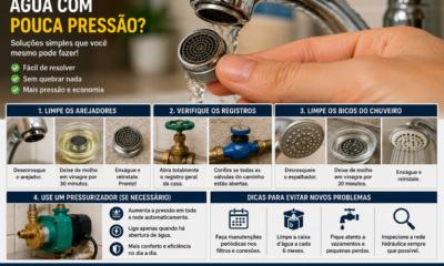Como aumentar a pressão da água da torneira sem trocar toda a tubulação?