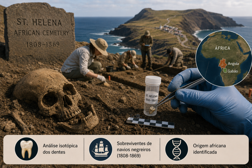 Análise dos dentes revela de onde vieram africanos sepultados na ilha de Santa Helena após o tráfico transatlântico