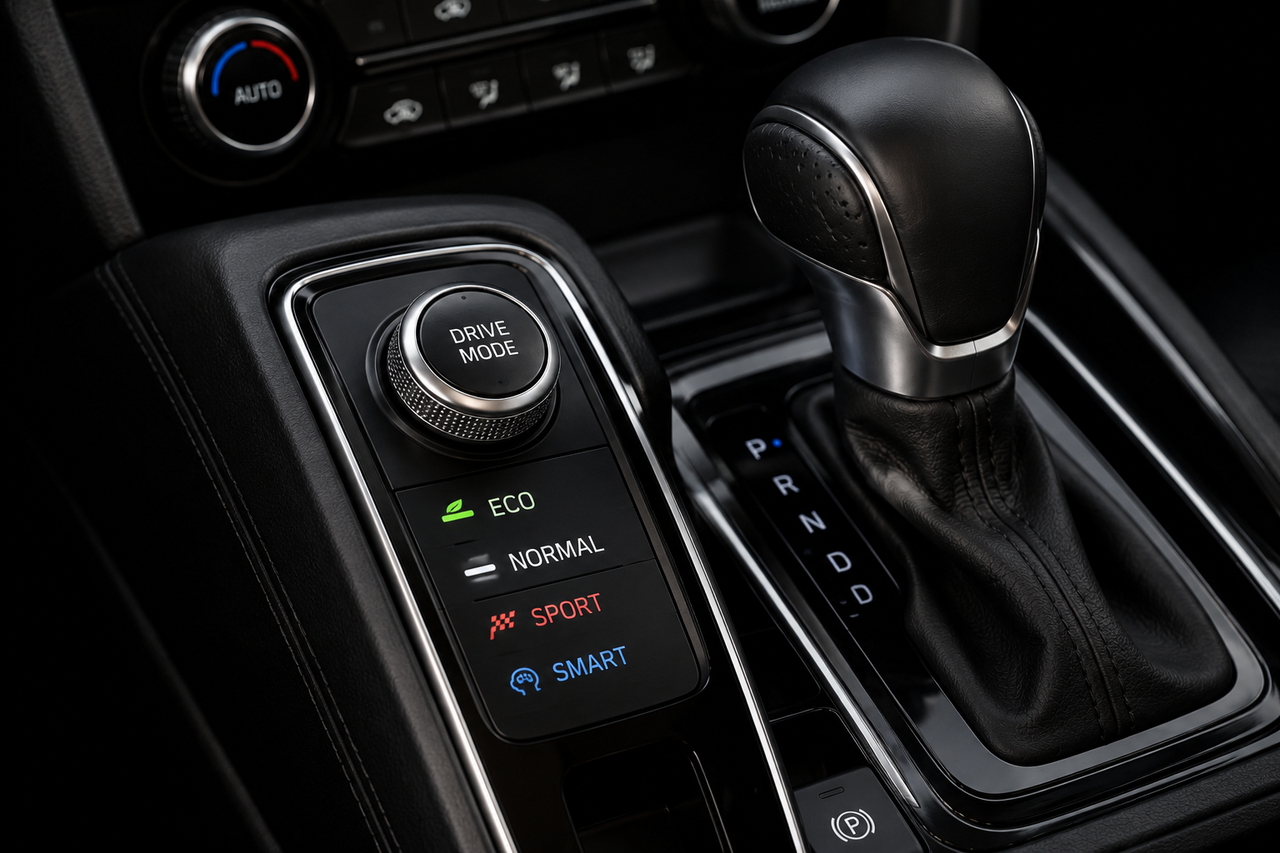 Para que serve o botão "Drive Mode" encontrado em veículos com modos de condução?