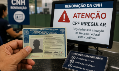 Motoristas com esta pendência no CPF podem ter a CNH bloqueada em 2026, confirma o Detran