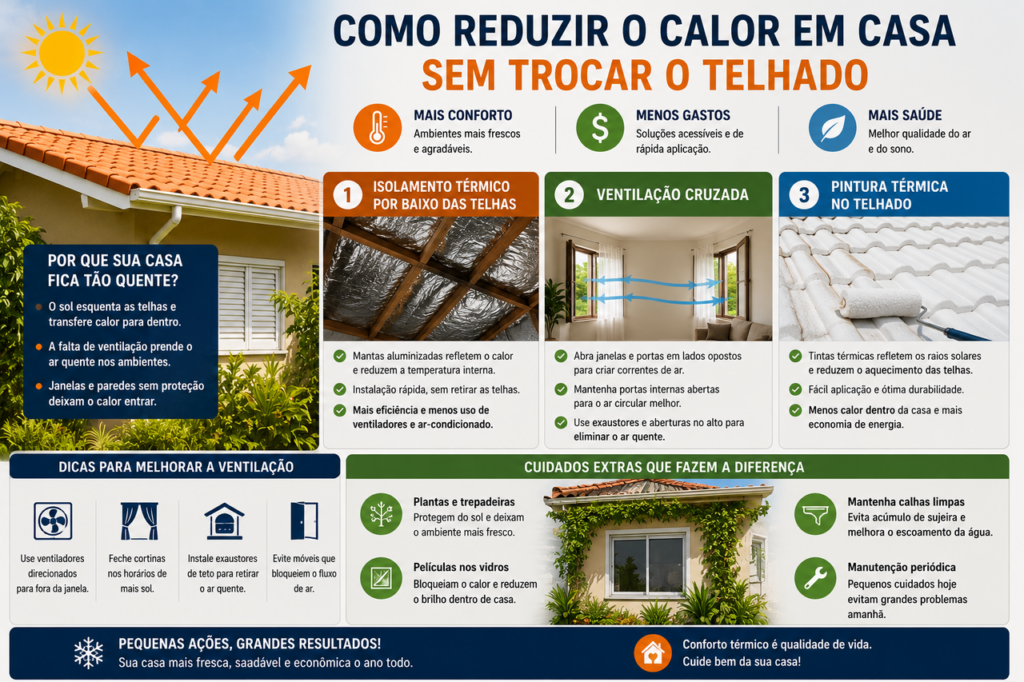 Engenheiro explica como reduzir a entrada de calor na casa sem trocar o telhado