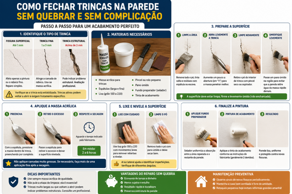 Pedreiro profissional ensina como corrigir pequenas trincas na parede sem quebrar o reboco