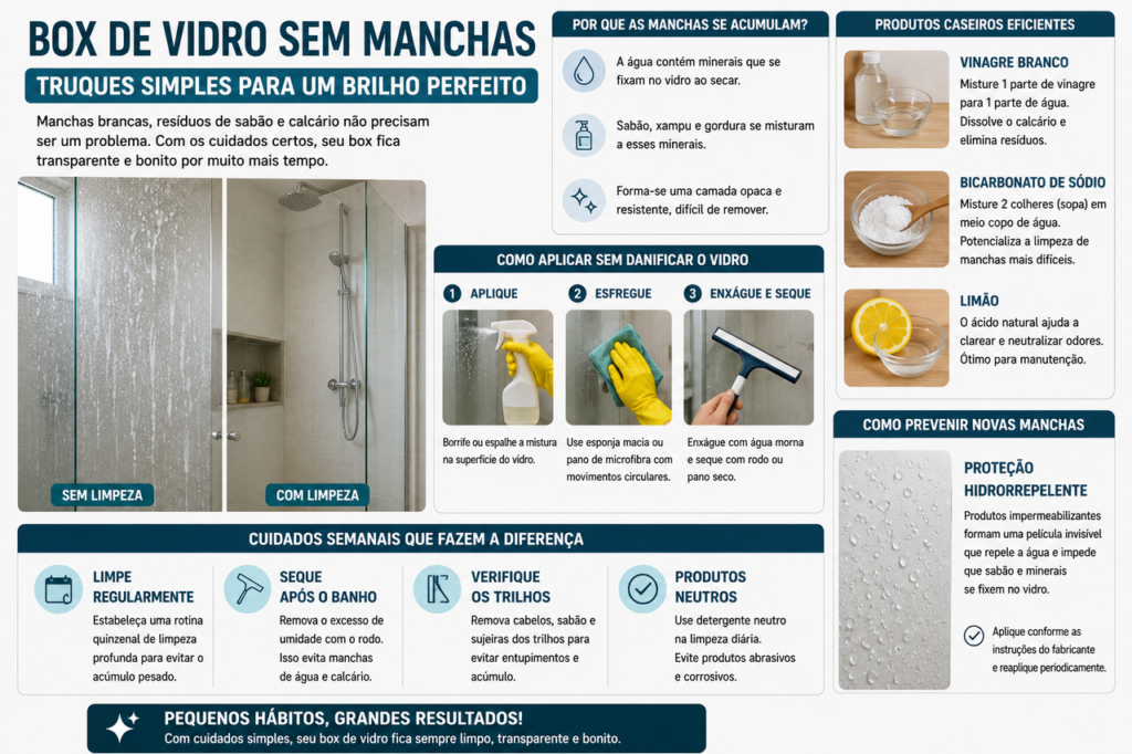 Vidraceiro ensina como reduzir marcas em box de vidro sem trocar o vidro