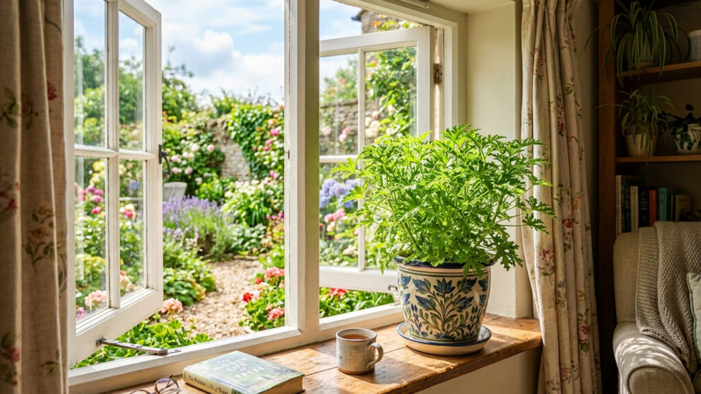 Essa planta inofensiva para pets no parapeito da janela é dez vezes mais forte que qualquer repelente químico para afastar os pernilongos