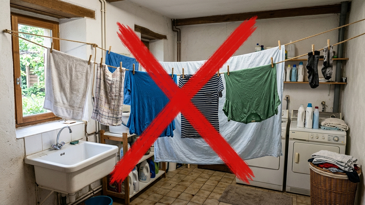 Adeus, varal de roupa na lavanderia: sistema retrátil de teto libera espaço e vira solução para apartamentos pequenos