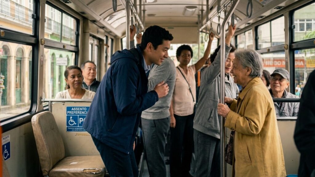 Segundo a psicologia, quem oferece o assento no ônibus pode estar ajudando o outro e fortalecendo a própria autoestima