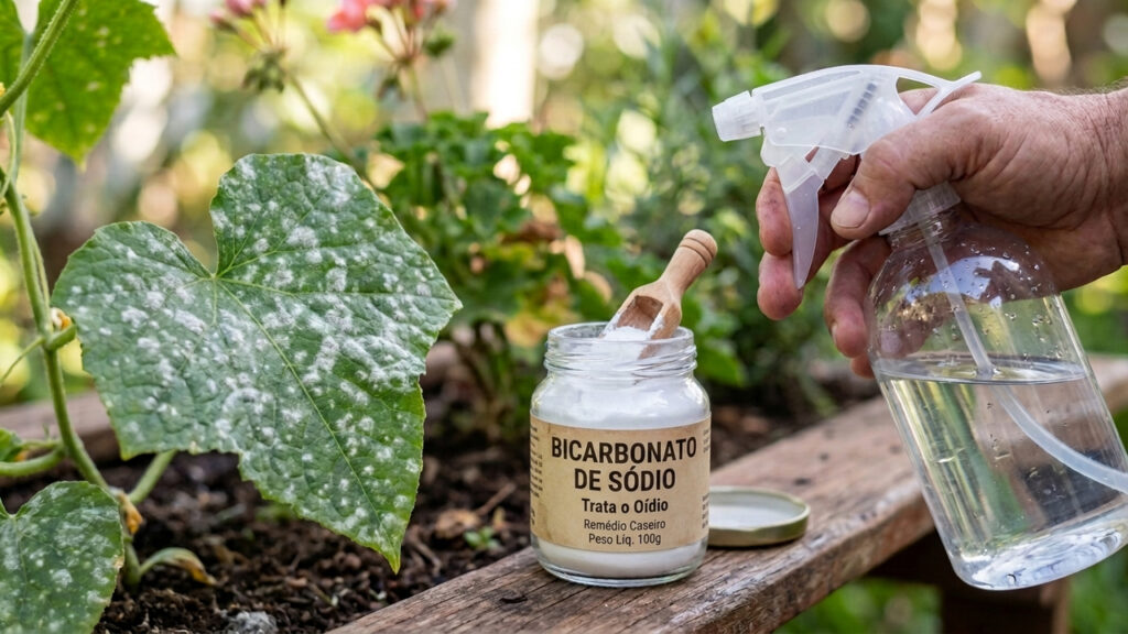 Bicarbonato de sódio na jardinagem: a medida exata diluída em água para combater as manchas brancas causadas pelo fungo oídio