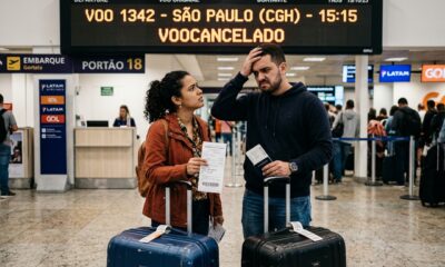 Casal compra passagem aérea de R$ 6.200 com milhas e dinheiro para a lua de mel, companhia cancela o voo 72 horas antes e oferece remarcação só para data fora do período de férias