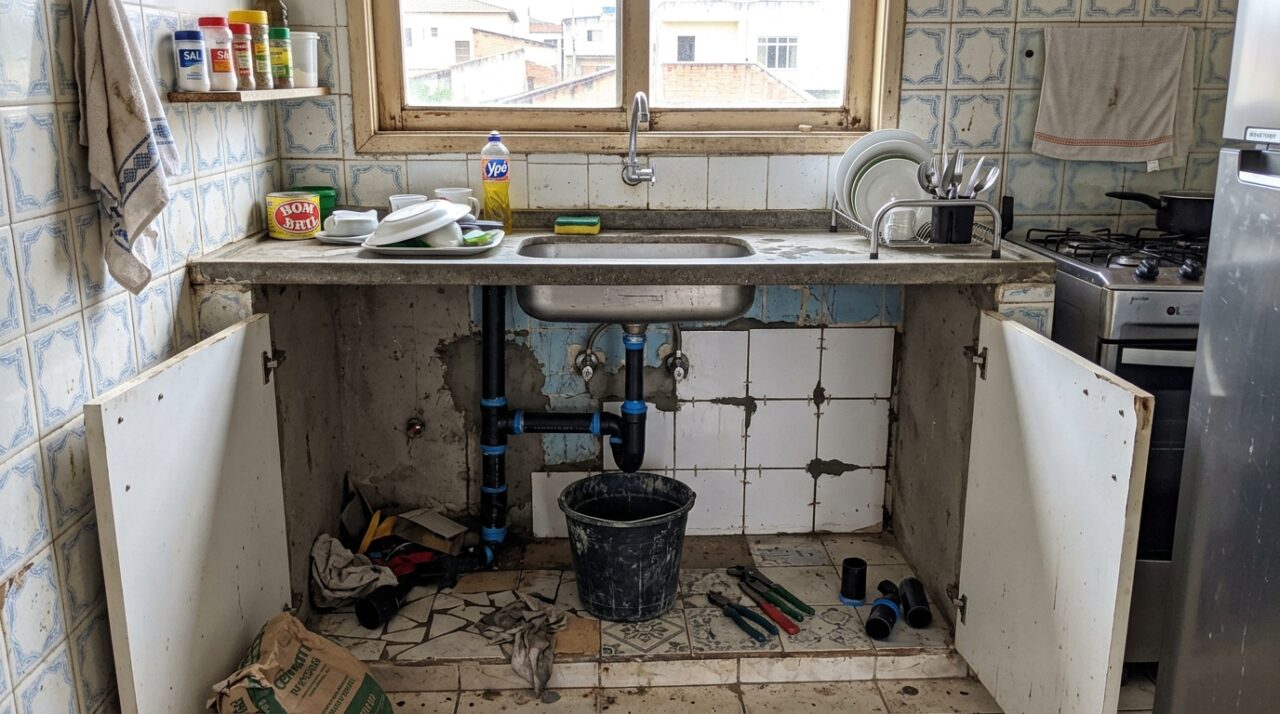 Inquilina reforma cozinha inteira do apartamento depois de um vazamento, gasta quase R$ 17 mil, mas proprietário se recusa a descontar o valor do aluguel e vira caso de polícia