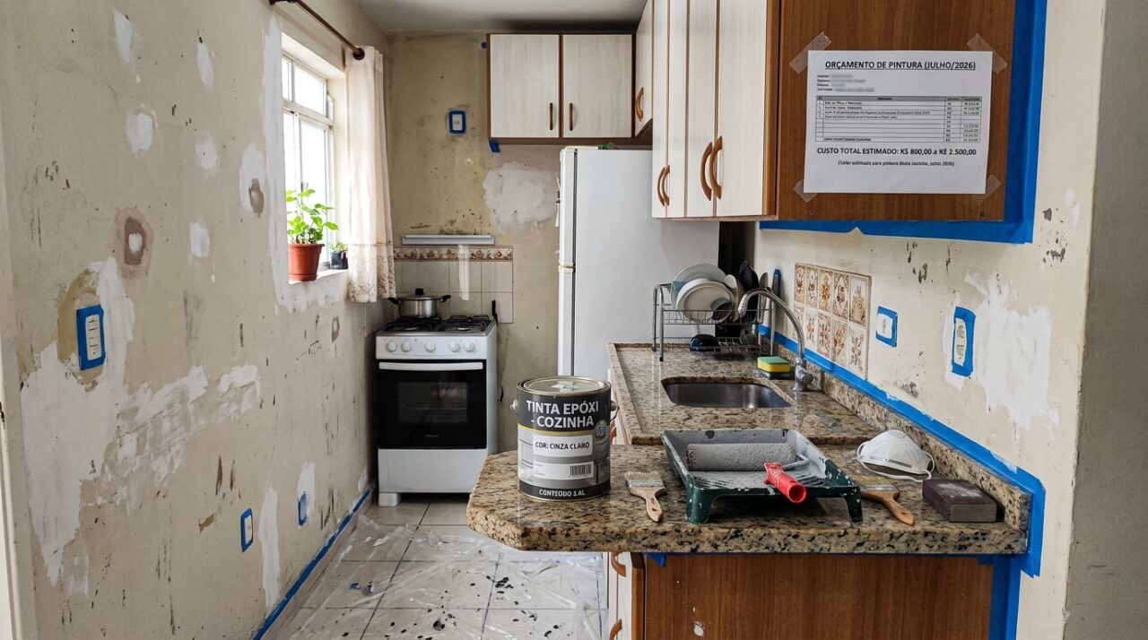 Quanto custa pintar uma cozinha pequena? Preços de mão de obra e materiais em julho de 2026 no Brasil