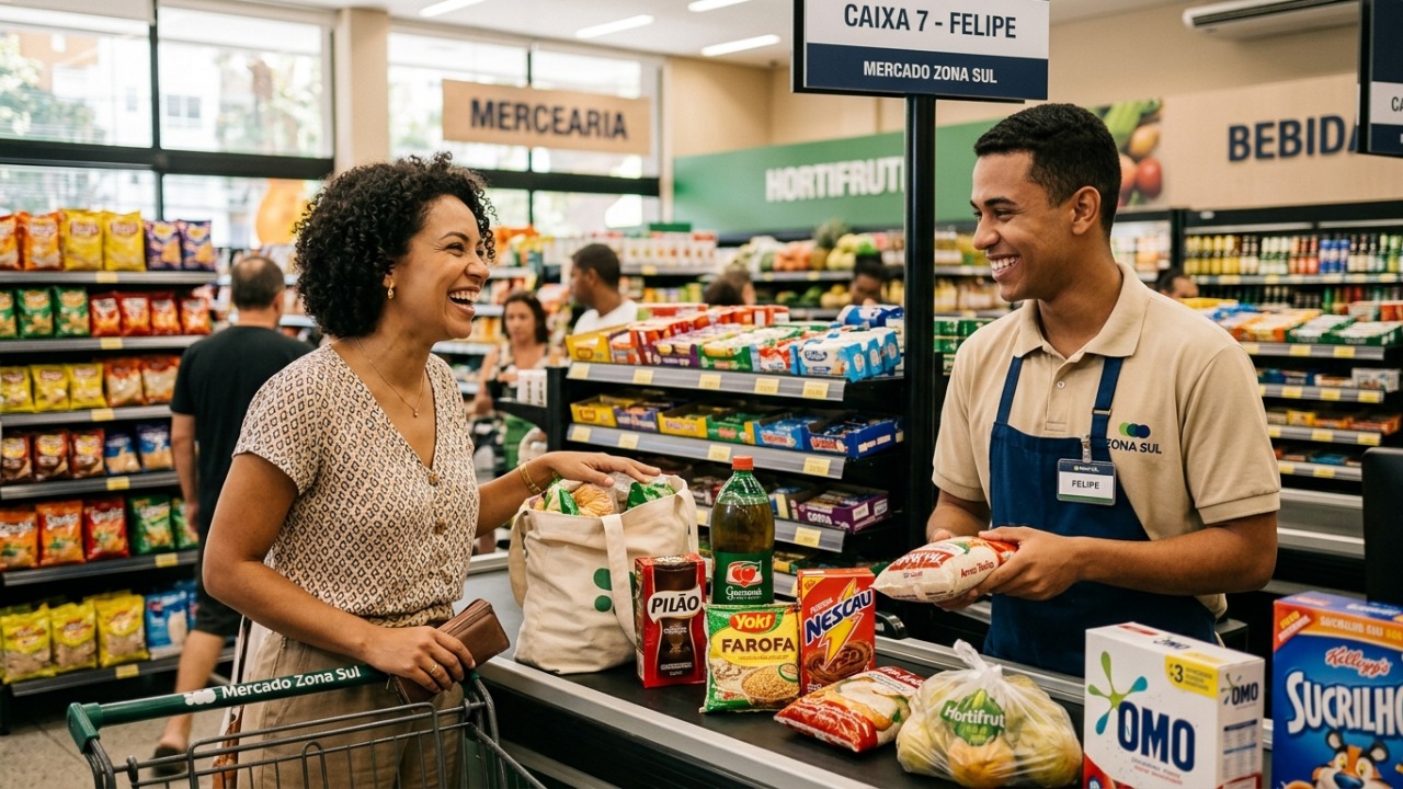 A psicologia aponta que conversar com o caixa do supermercado não é apenas simpatia, mas pode revelar alta inteligência emocional