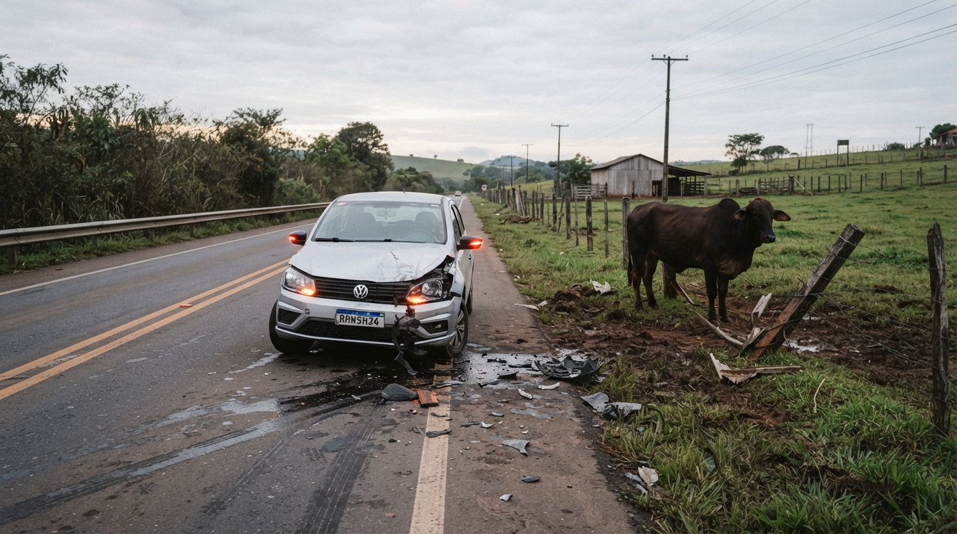 Boi escapa da fazenda e provoca um acidente na rodovia, o motorista processa e o dono do animal é responsabilizado a pagar R$ 40 mil por não manter a cerca em boas condições